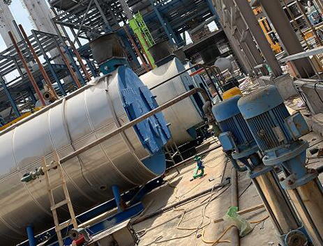 青海丽豪半导体材料有限公司85吨蒸汽供应锅炉租赁运行现场